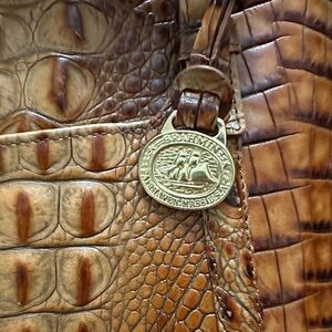 Brahmin Brown/Tan Crocodile Embossed Tote